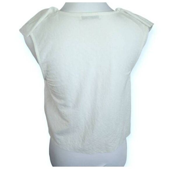 ZARA CREAM/OFF WHITE RUFFLE CROP TOP SZ.S EUC. - Picture 4 of 6